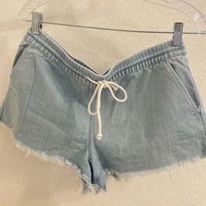 AERIE - Light Wash comfy, lounge shorts with a tie, Size Medium.